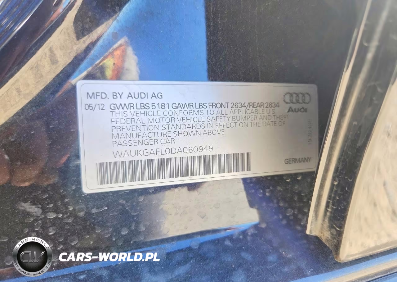 2013 Audi S4 Prestige VIN:WAUKGAFL0DA060949 - 12