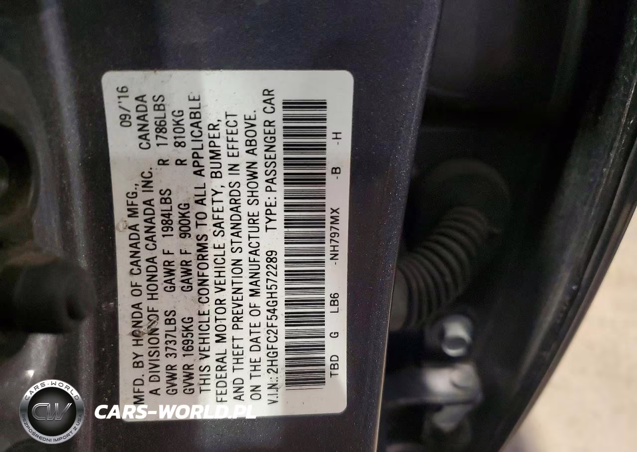2016 Honda Civic Lx VIN:2HGFC2F54GH572289 - 13