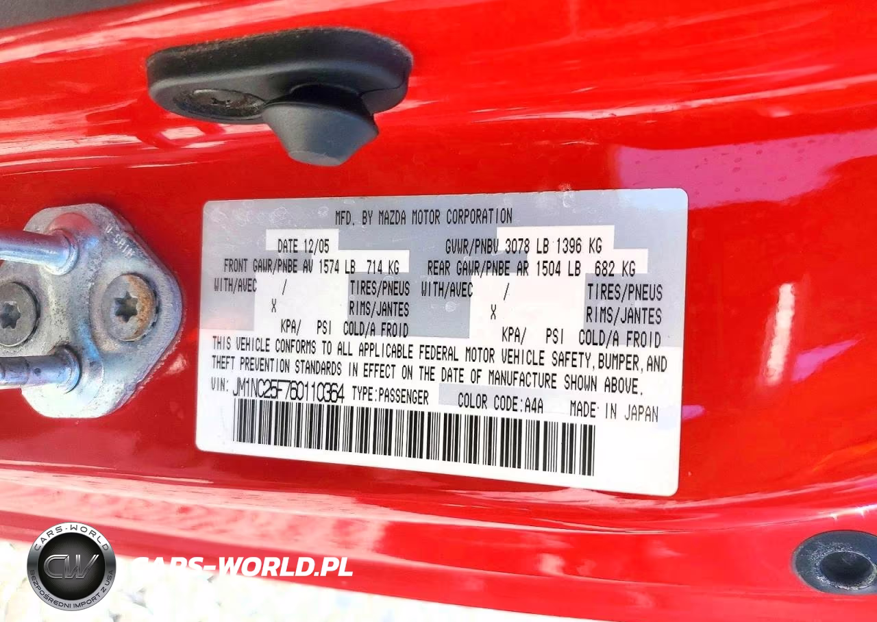 2006 Mazda Mx-5 Miata VIN:JM1NC25F760110364 - 12