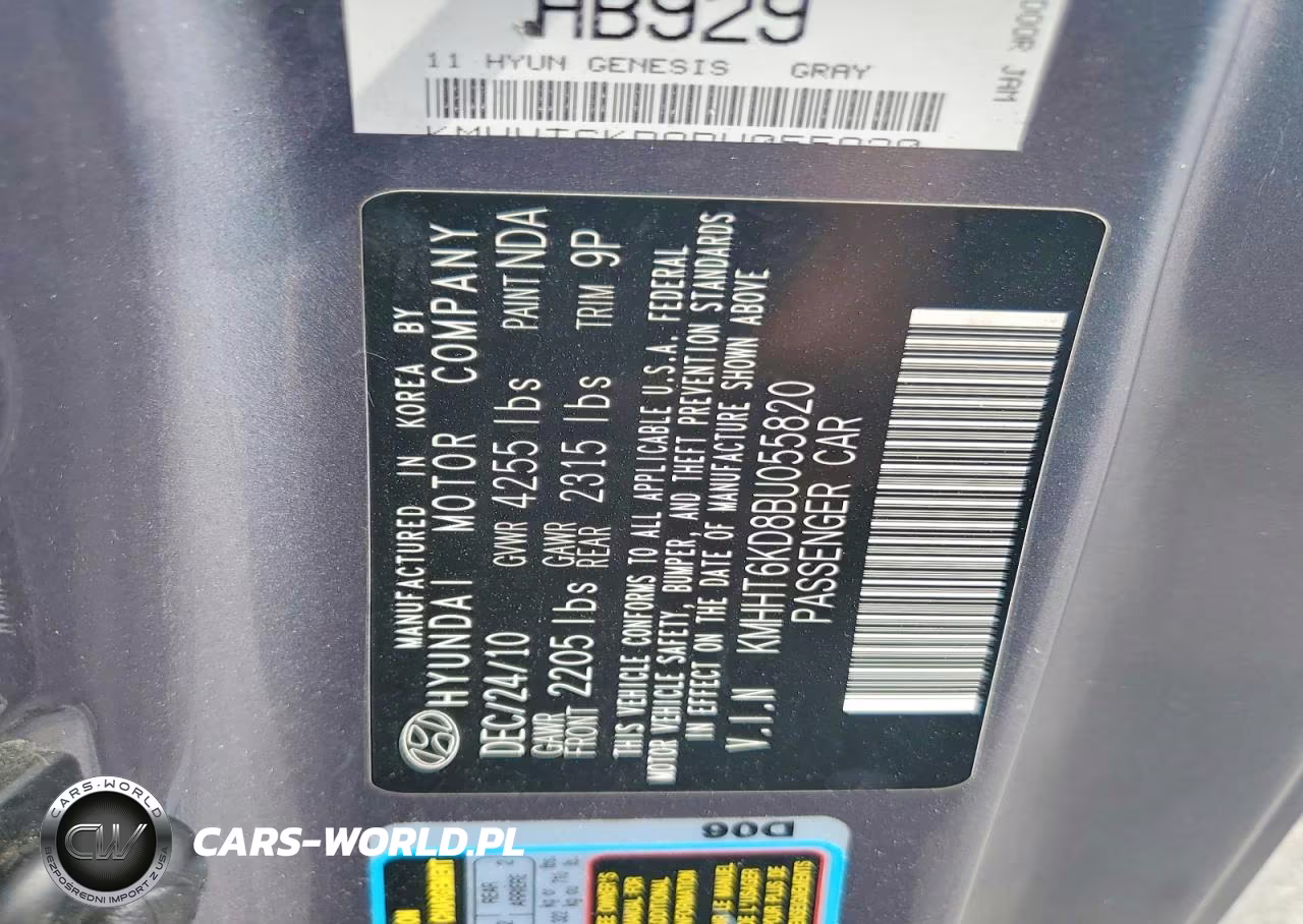 2011 Hyundai Genesis Coupe 2.0T VIN:KMHHT6KD8BU055820 - 12