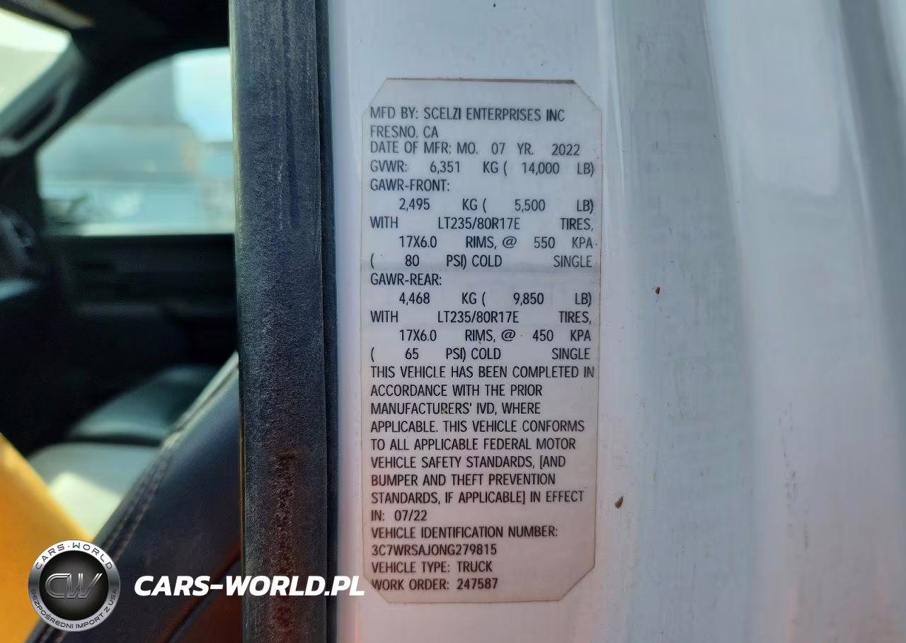 2022 Ram 3500 VIN:3C7WRSAJ0NG279815 - 12