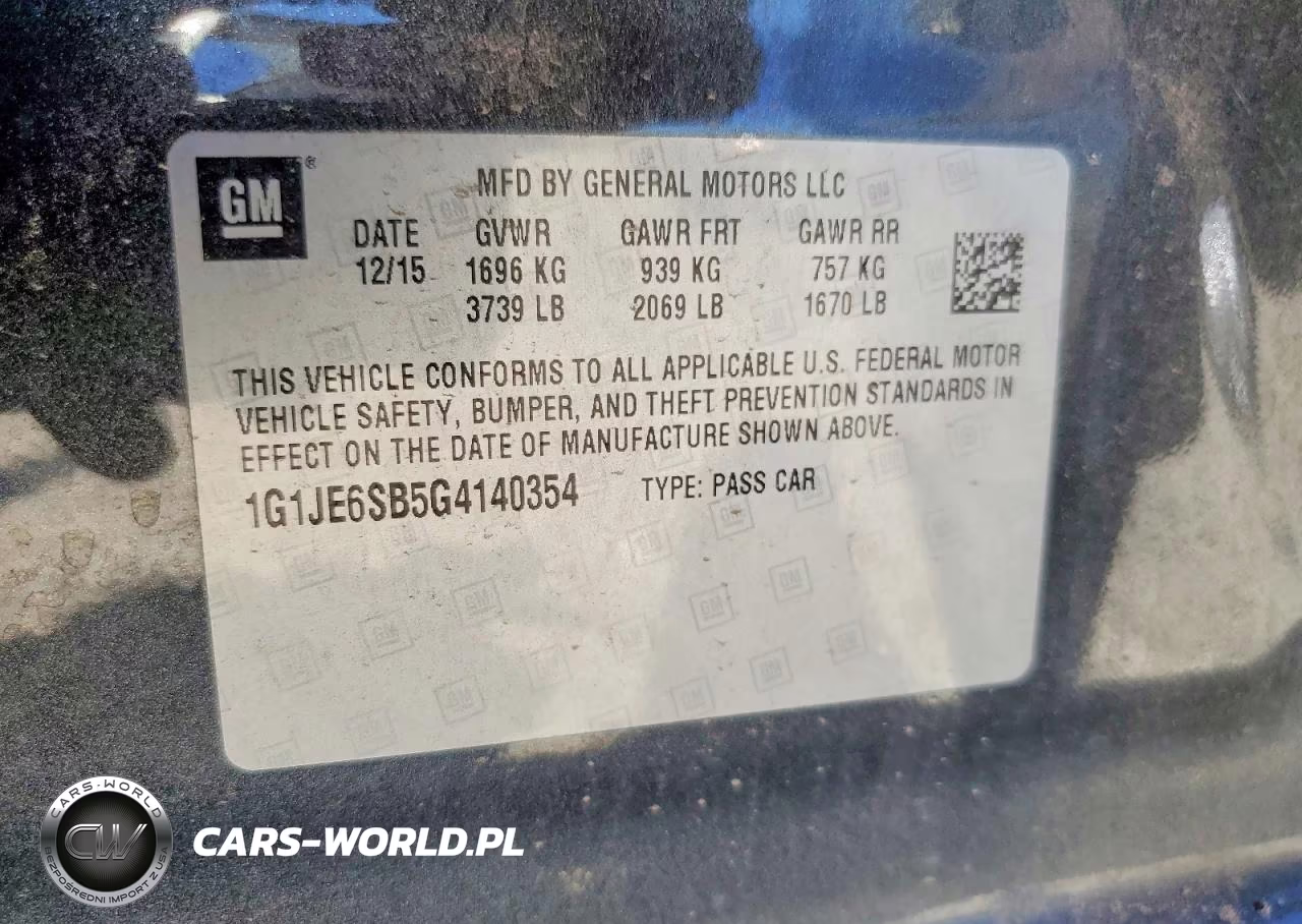 2016 Chevrolet Sonic Ltz VIN:1G1JE6SB5G4140354 - 12