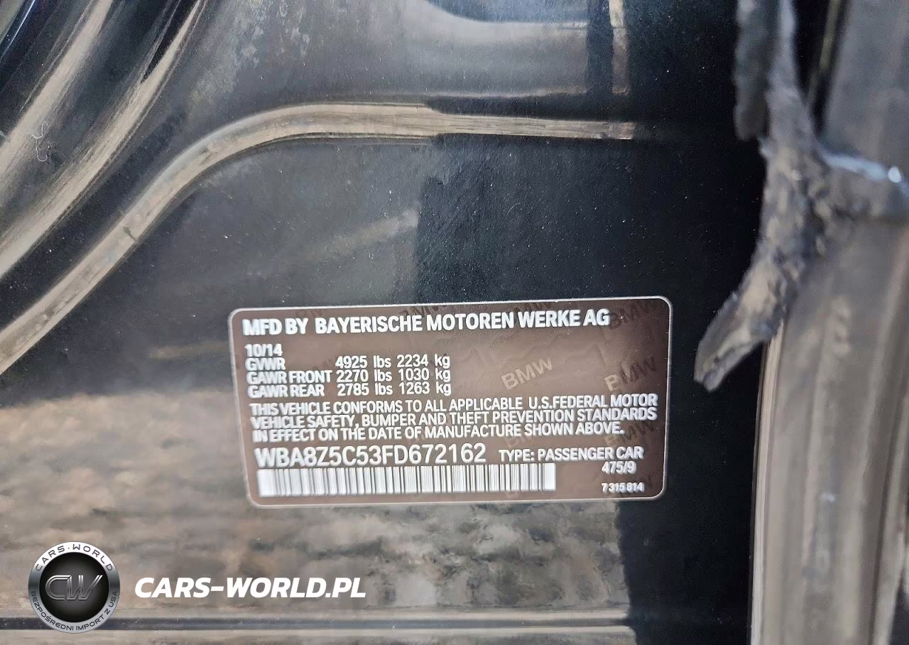 2015 BMW 328 Xigt Sulev VIN:WBA8Z5C53FD672162 - 12