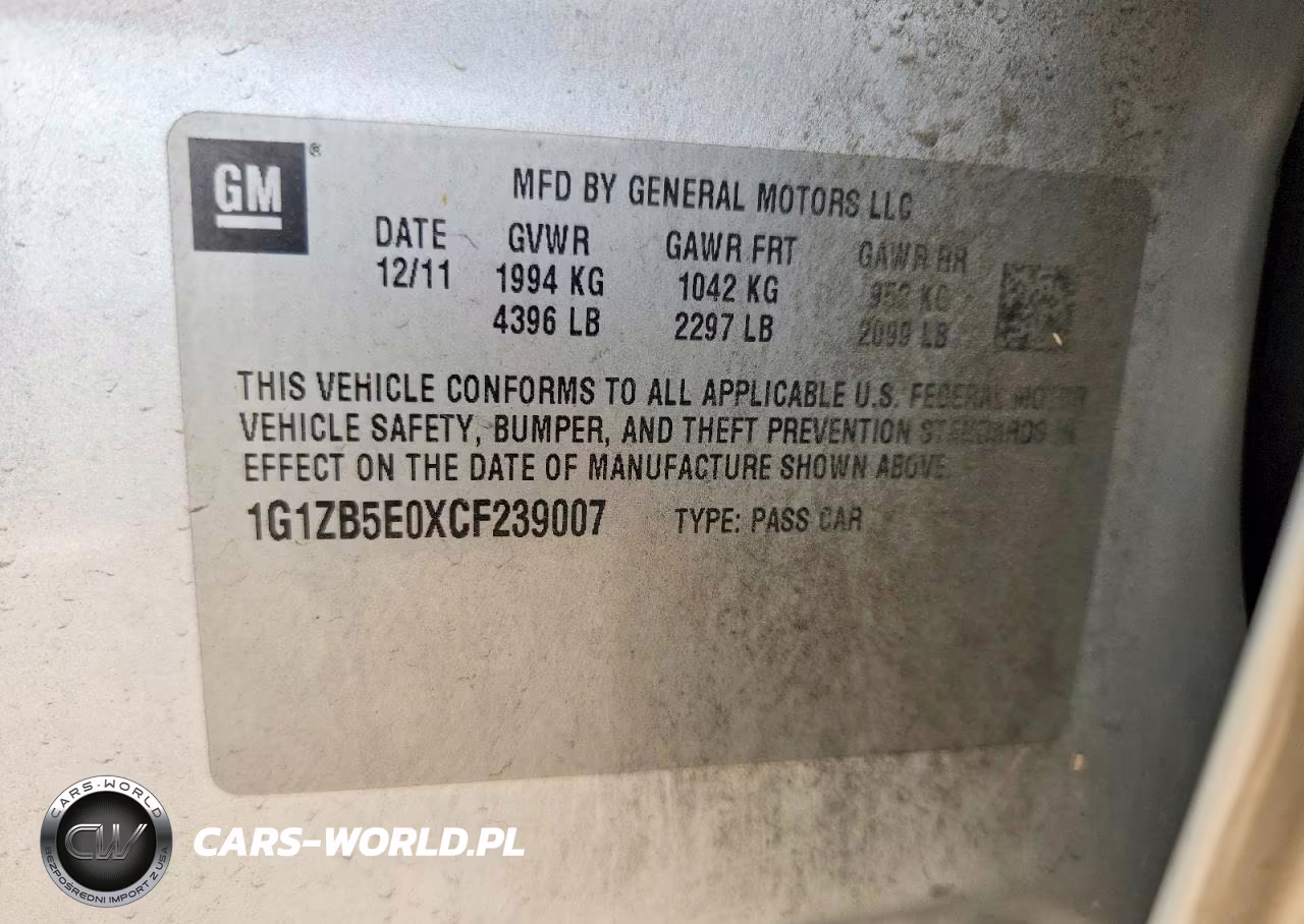 2012 Chevrolet Malibu Ls VIN:1G1ZB5E0XCF239007 - 12