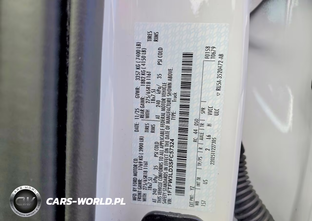 2025 Ford F150 Xlt VIN:1FTFW3LD3SFC57324 - 12