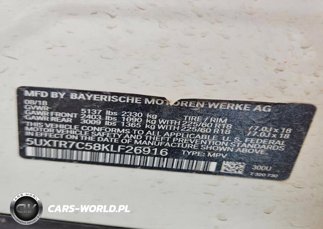 2019 BMW X3 Sdrive30I VIN:5UXTR7C58KLF26916 - 13
