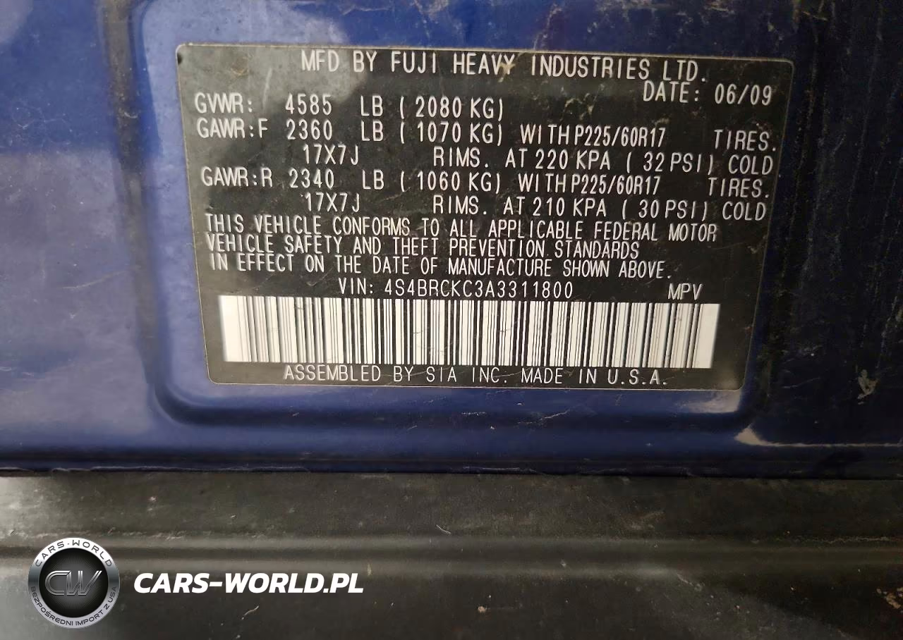 2010 Subaru Outback 2.5I Limited VIN:4S4BRCKC3A3311800 - 13
