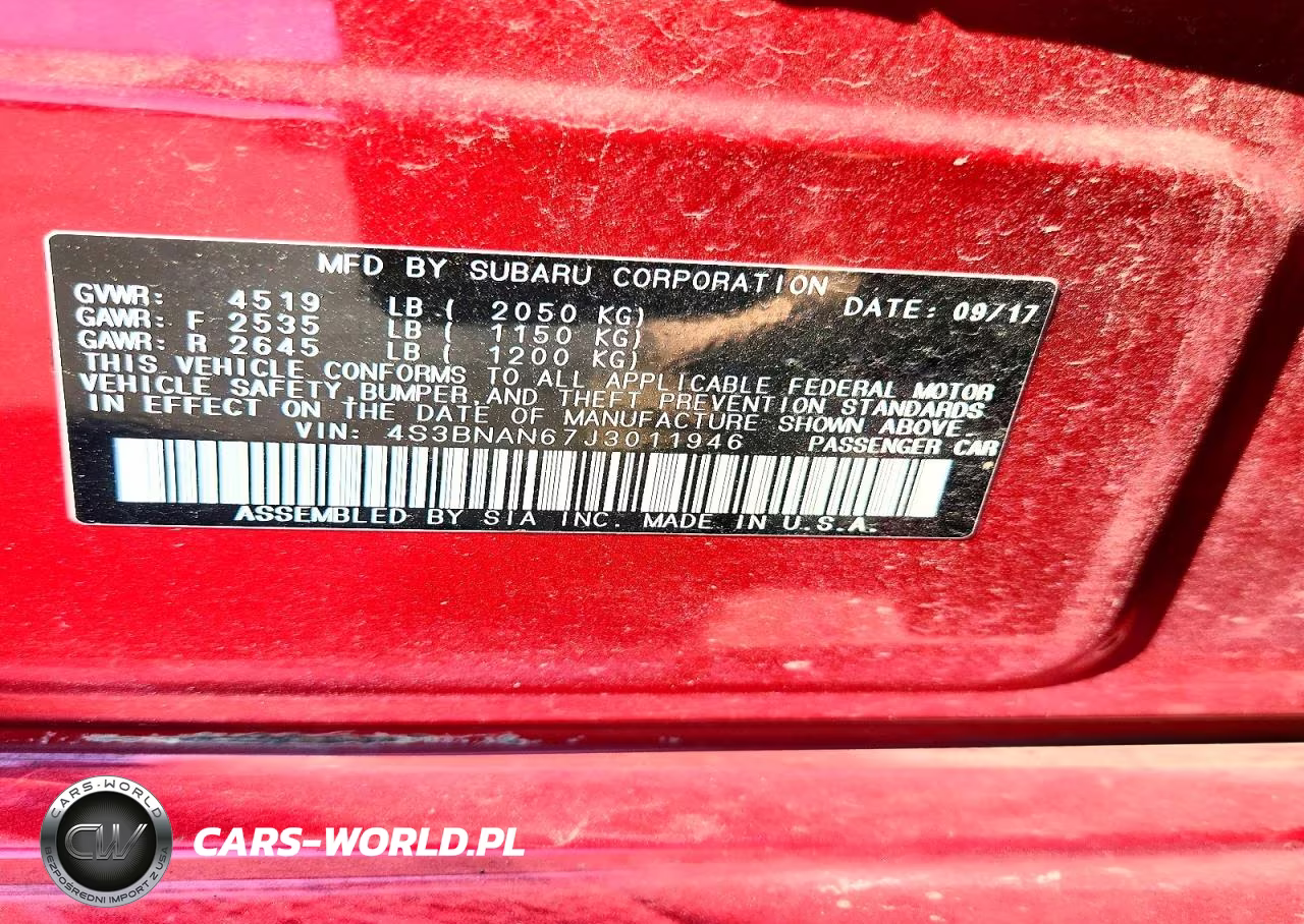 2018 Subaru Legacy 2.5I Limited VIN:4S3BNAN67J3011946 - 13