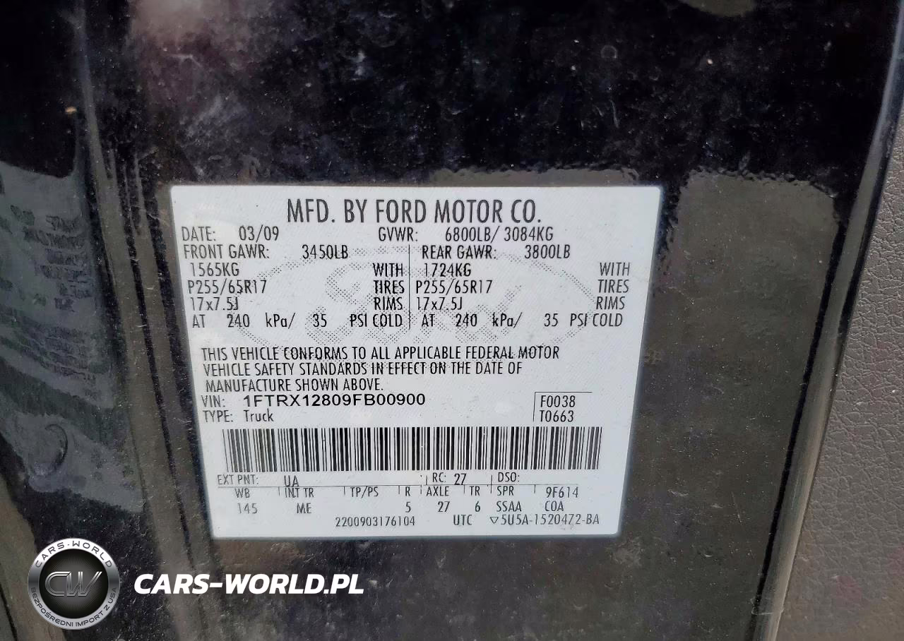 2009 Ford F150 Super Cab VIN:1FTRX12809FB00900 - 12