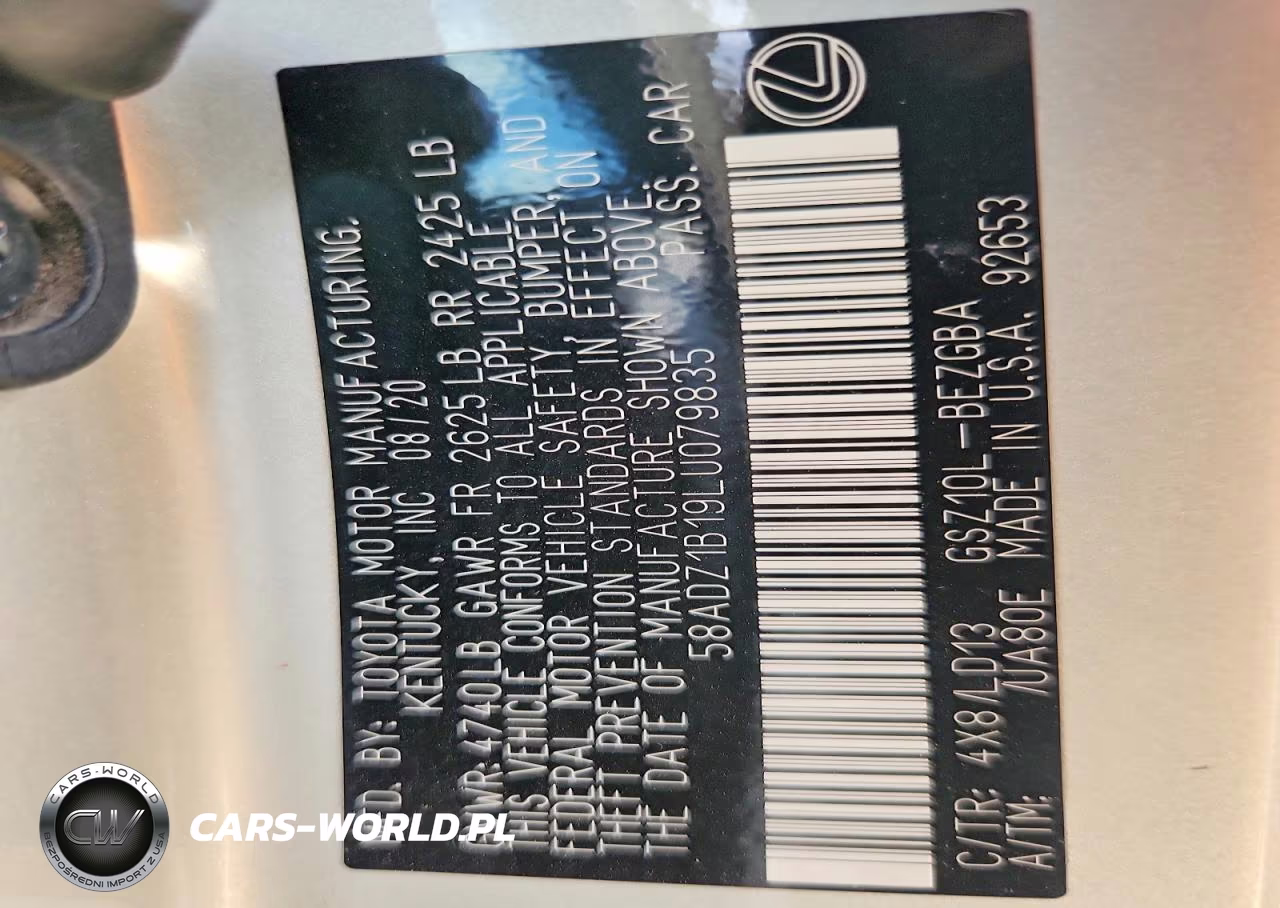 2020 Lexus Es 350 VIN:58ADZ1B19LU079835 - 12