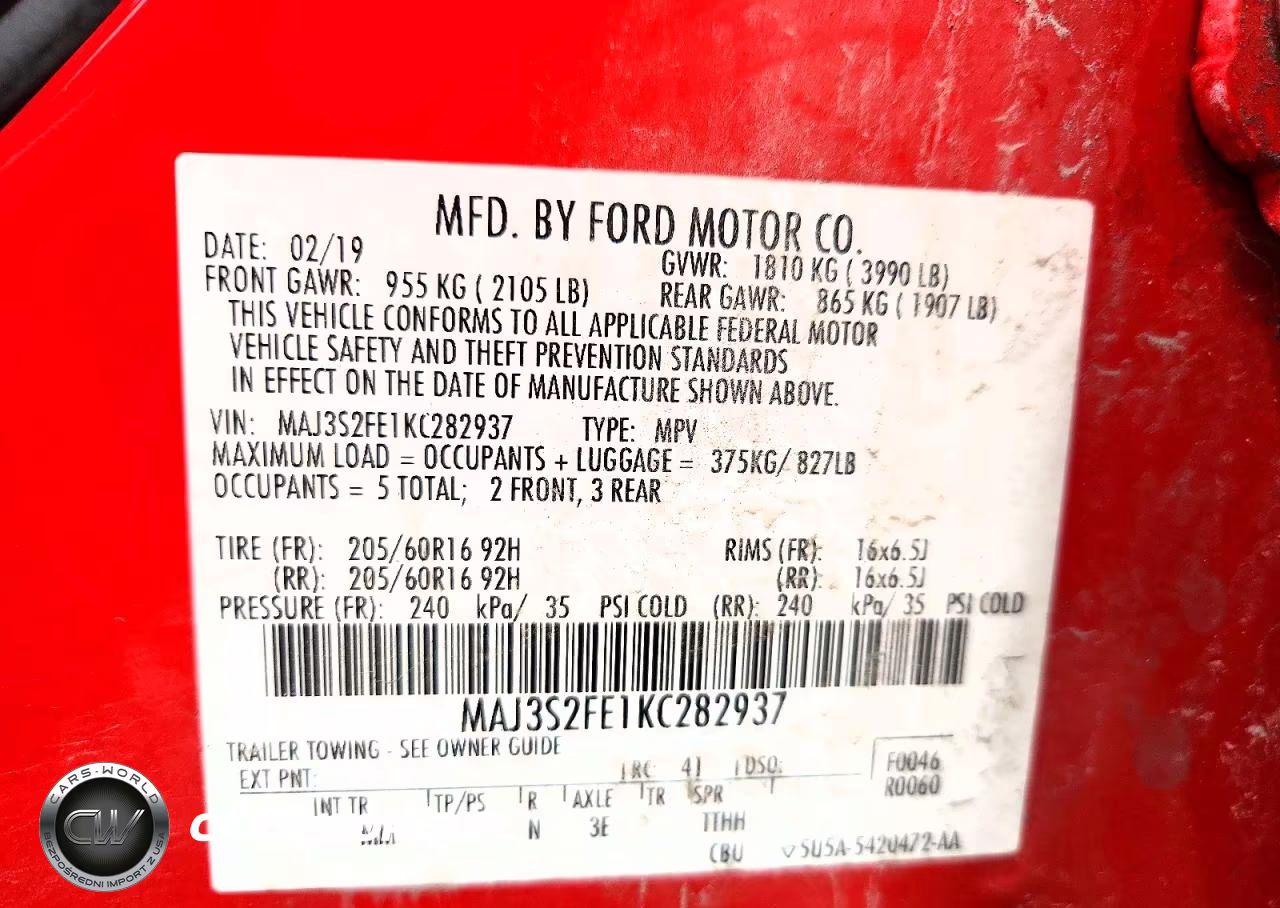 2019 Ford Ecosport S VIN:MAJ3S2FE1KC282937 - 13