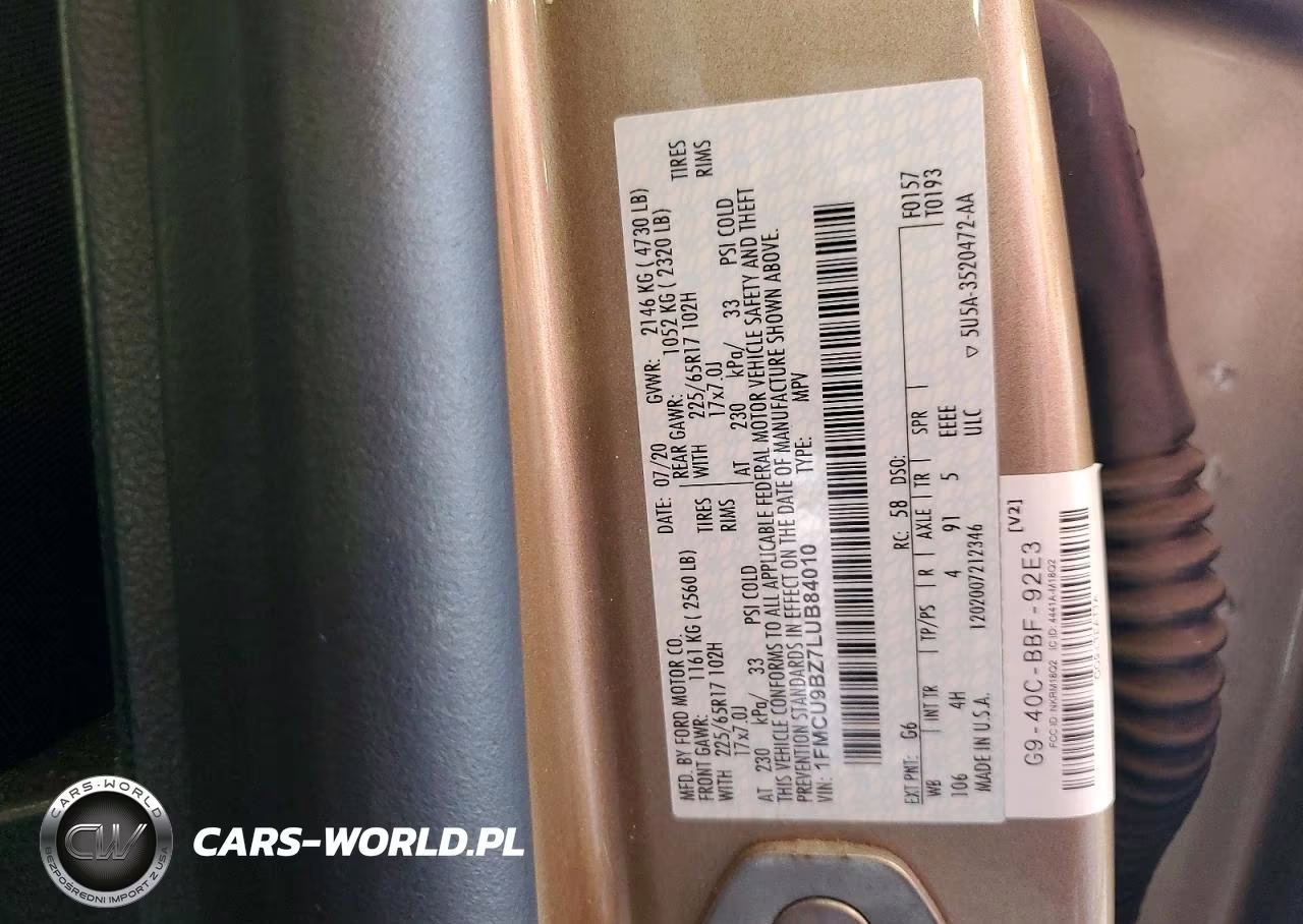 2020 Ford Escape Se Sport VIN:1FMCU9BZ7LUB84010 - 13