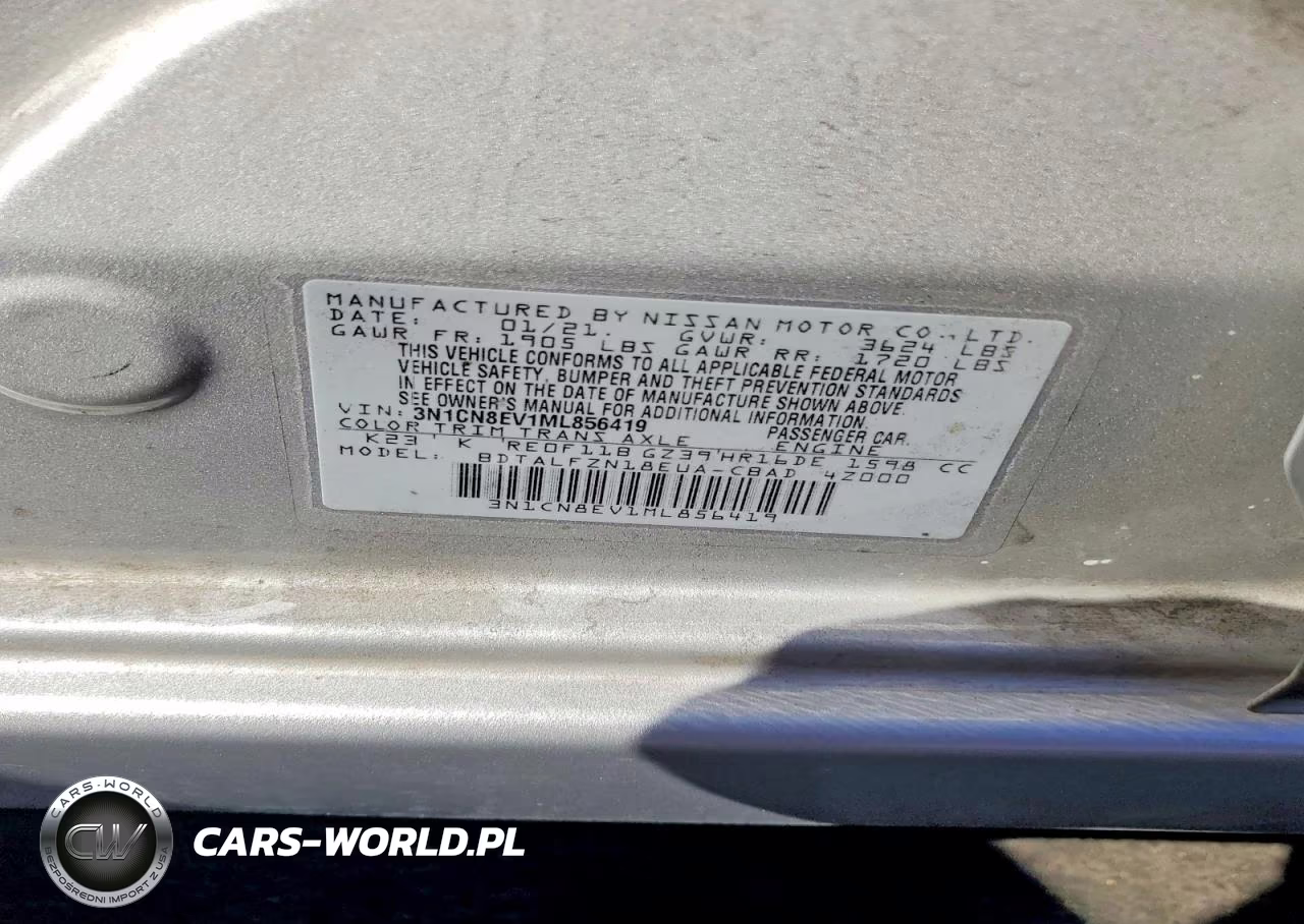 2021 Nissan Versa Sv VIN:3N1CN8EV1ML856419 - 13