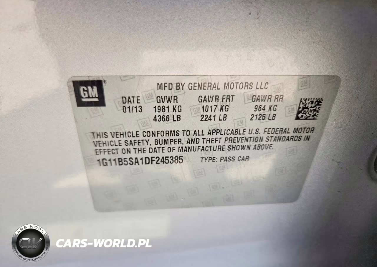 2013 Chevrolet Malibu Ls VIN:1G11B5SA1DF245385 - 13