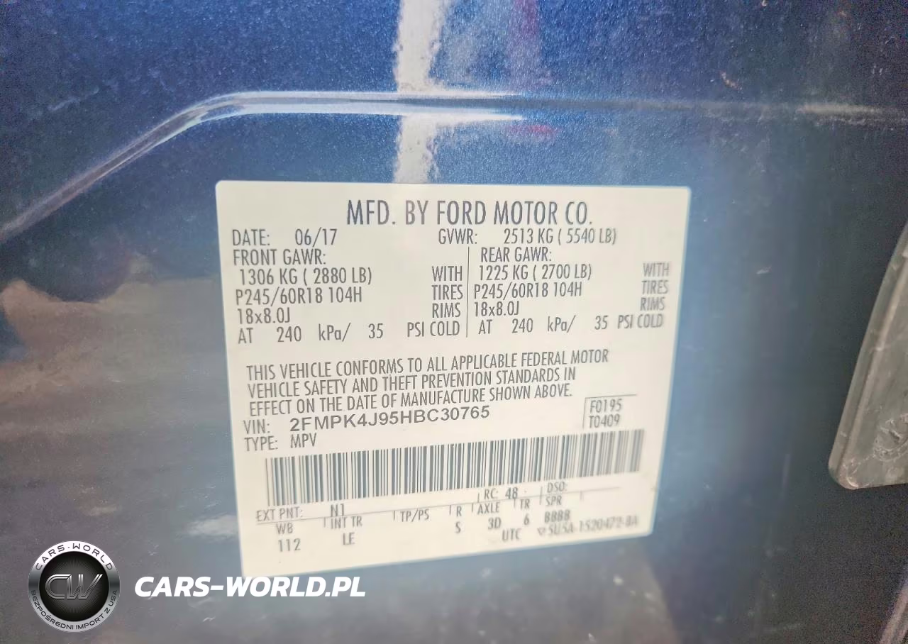 2017 Ford Edge Sel VIN:2FMPK4J95HBC30765 - 12