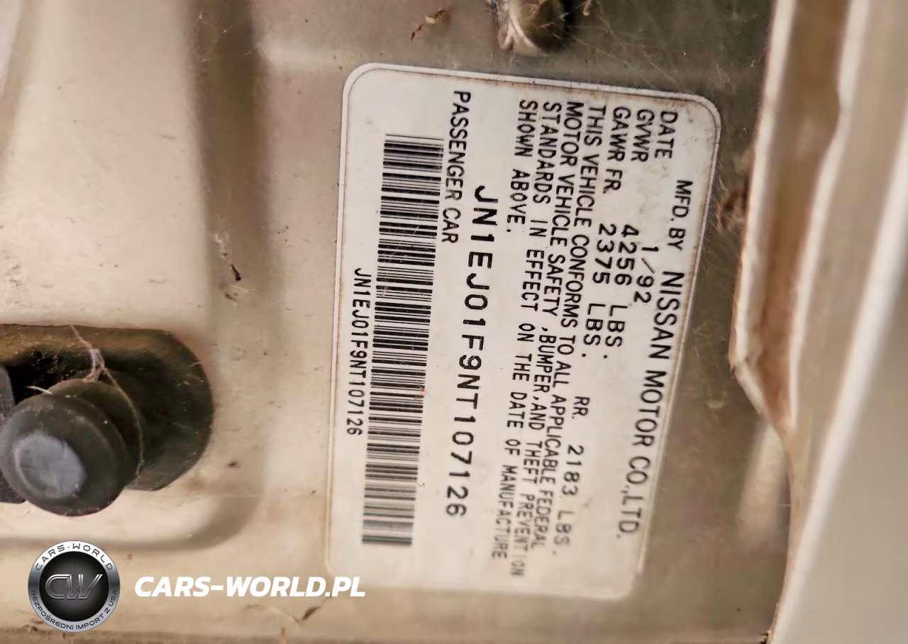 1992 Nissan Maxima Se VIN:JN1EJ01F9NT107126 - 12