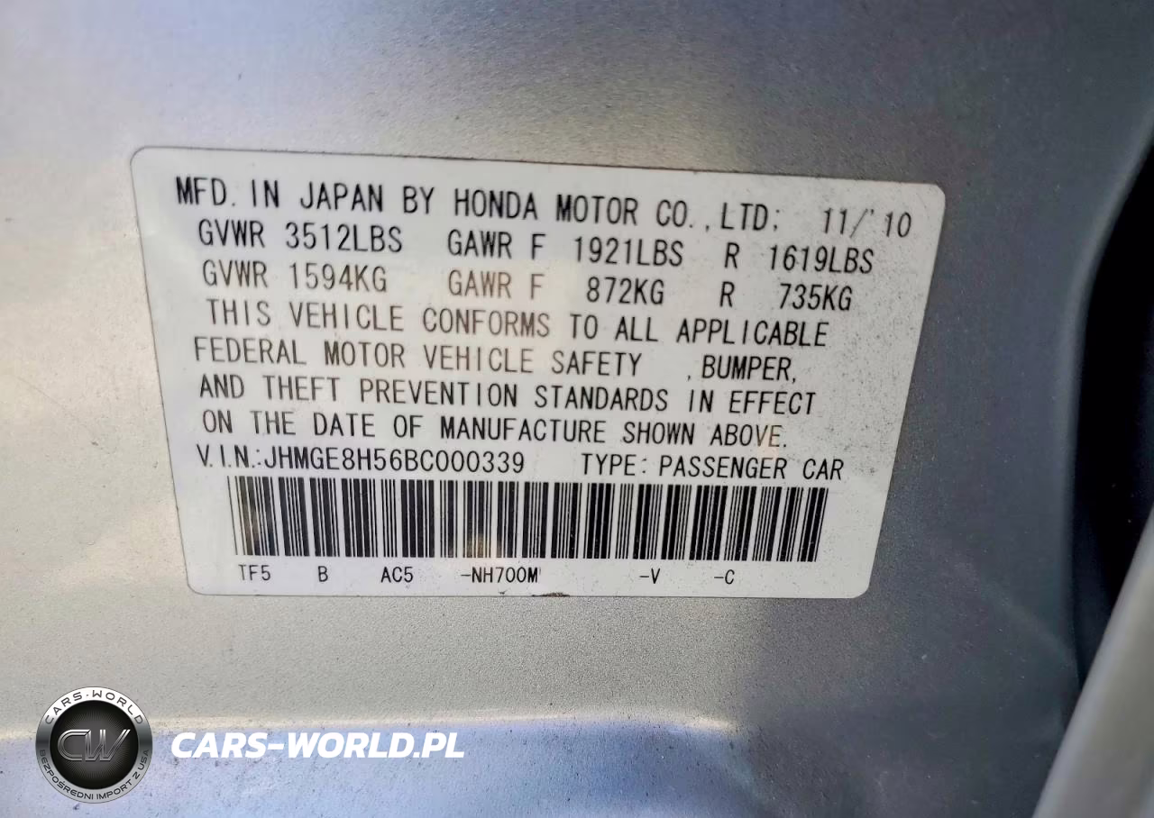 2011 Honda Fit Sport VIN:JHMGE8H56BC000339 - 14