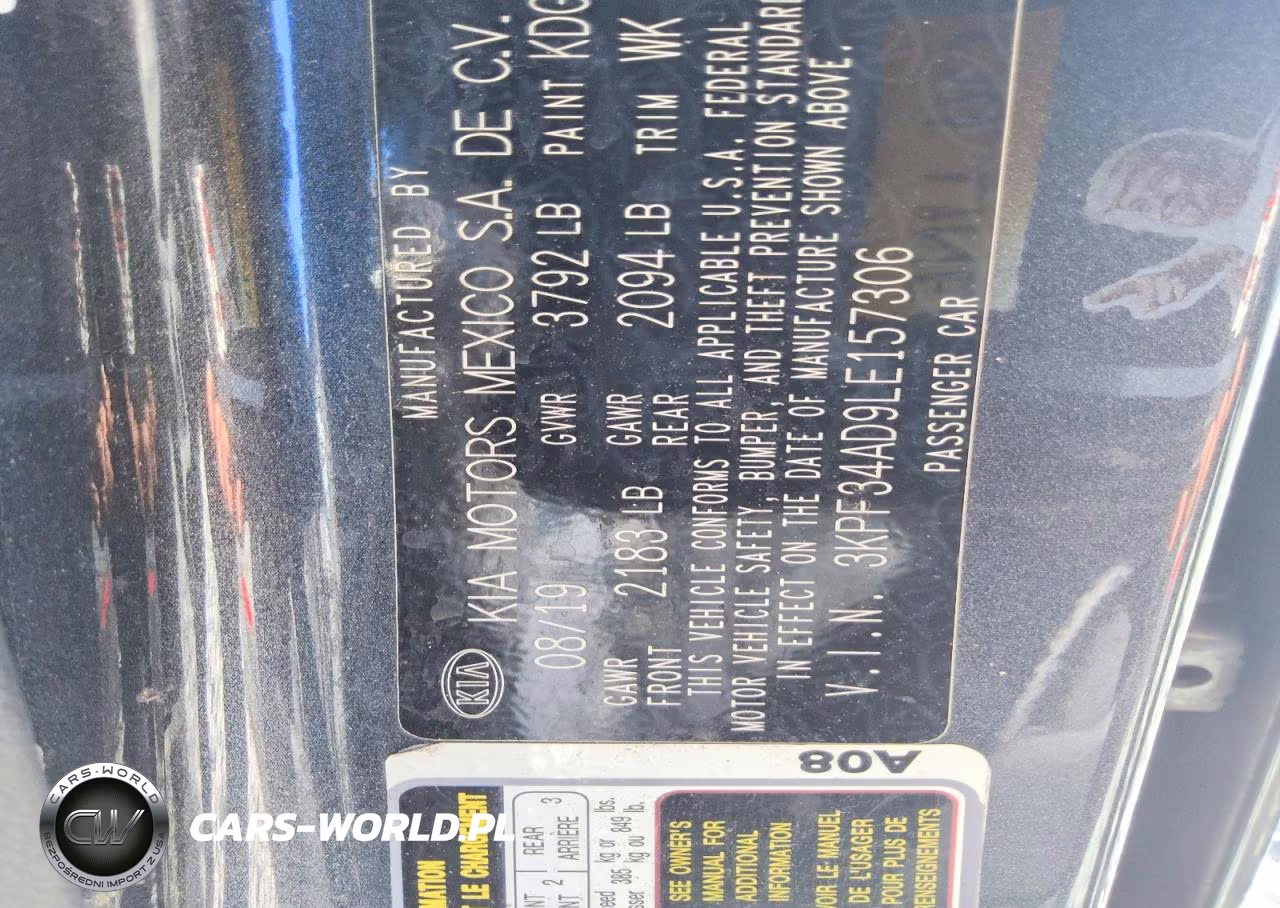 2020 Kia Forte Gt Line VIN:3KPF34AD9LE157306 - 12