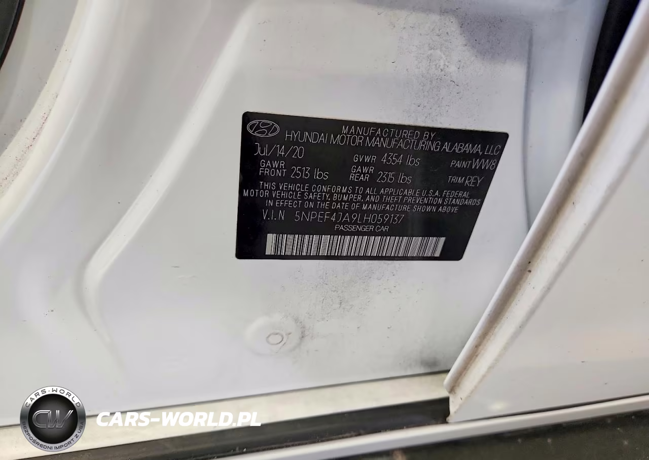 2020 Hyundai Sonata Sel VIN:5NPEF4JA9LH059137 - 12