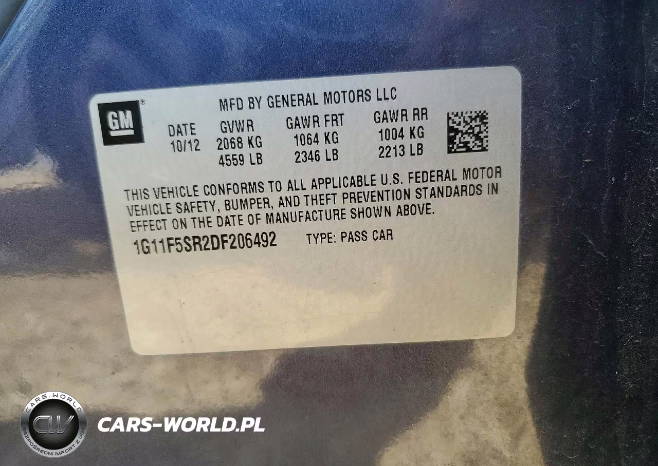 2013 Chevrolet Malibu 2Lt VIN:1G11F5SR2DF206492 - 12