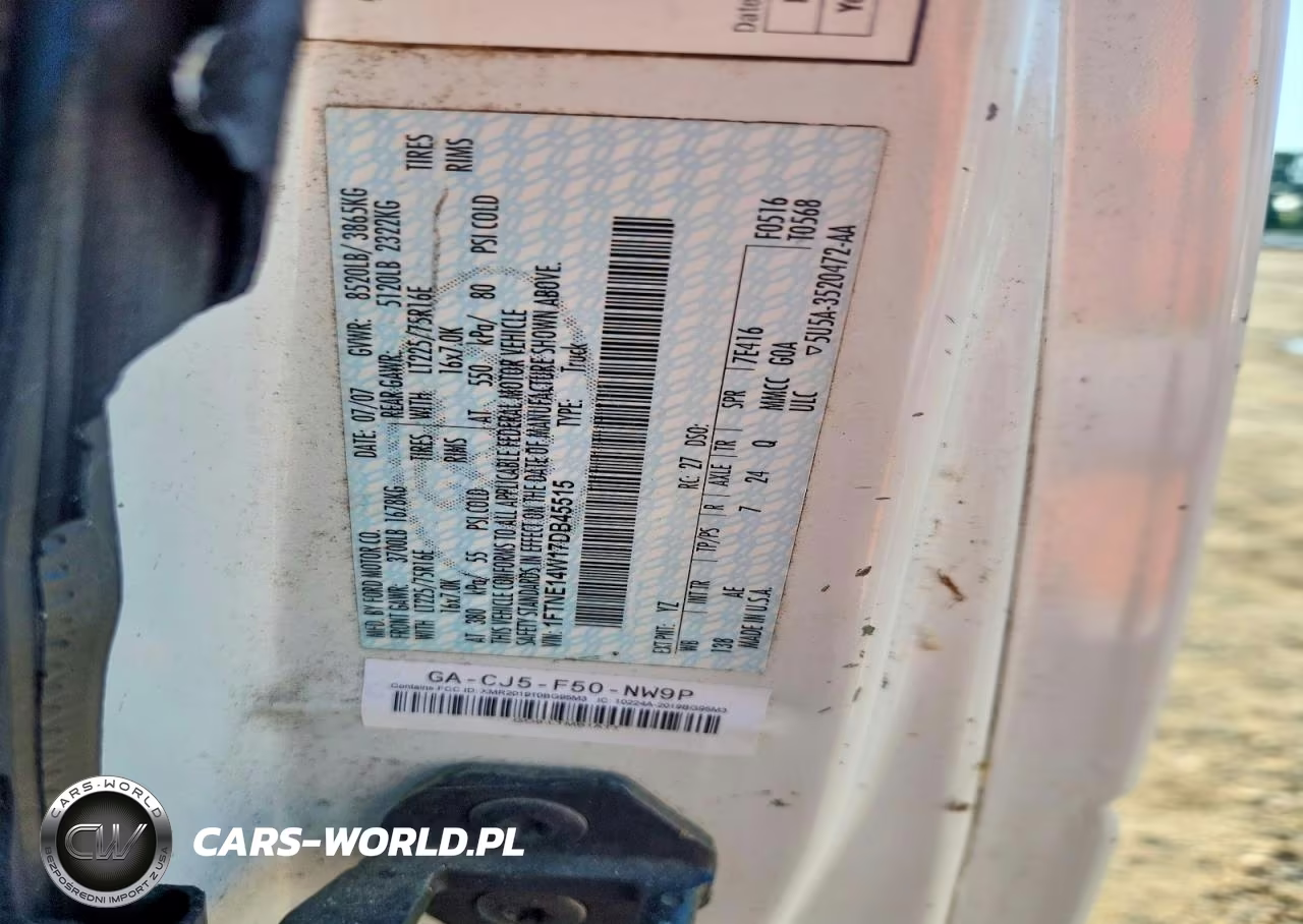 2007 Ford Econoline E150 Van VIN:1FTNE14W17DB45515 - 13