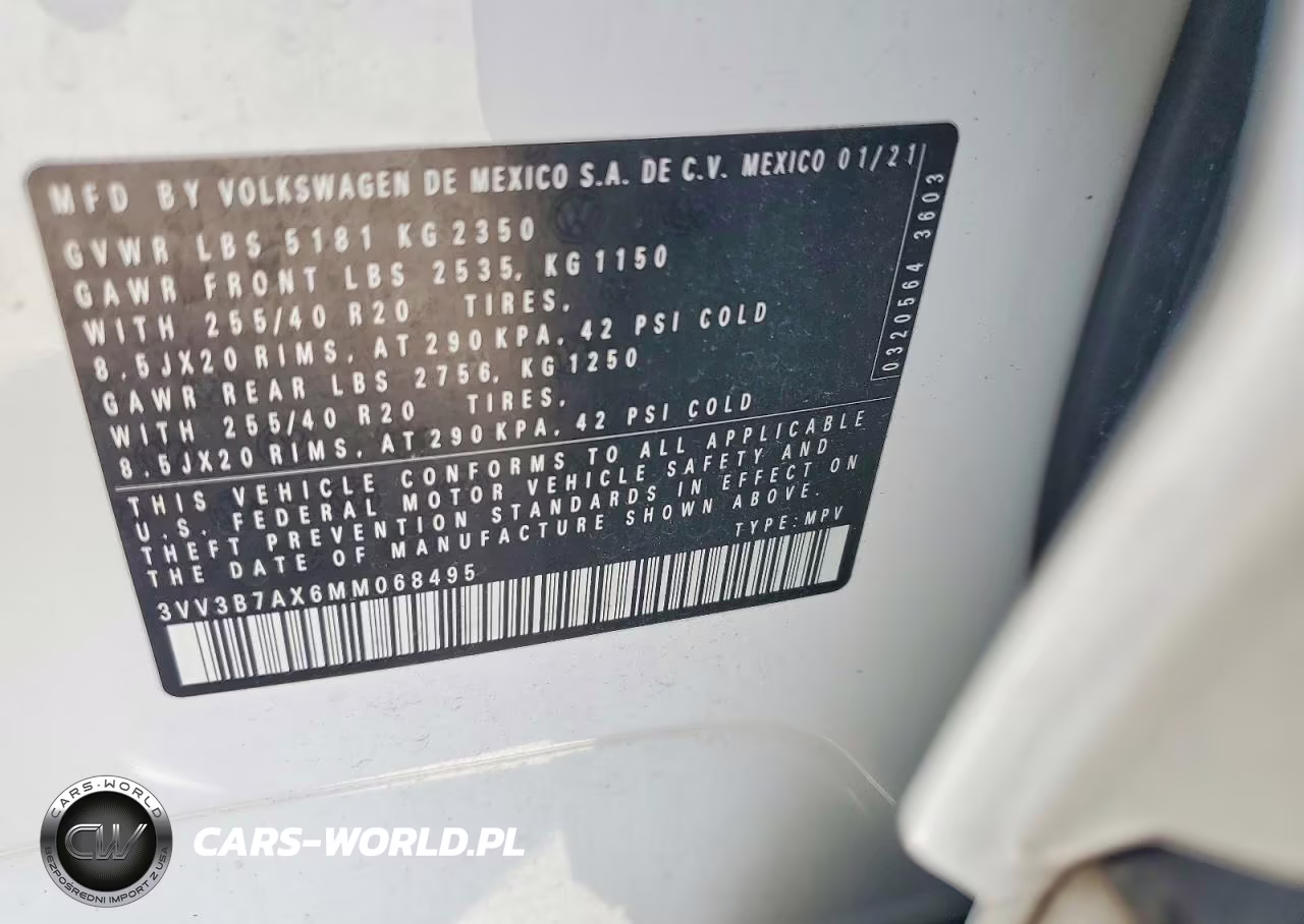 2021 Volkswagen Tiguan Se VIN:3VV3B7AX6MM068495 - 13