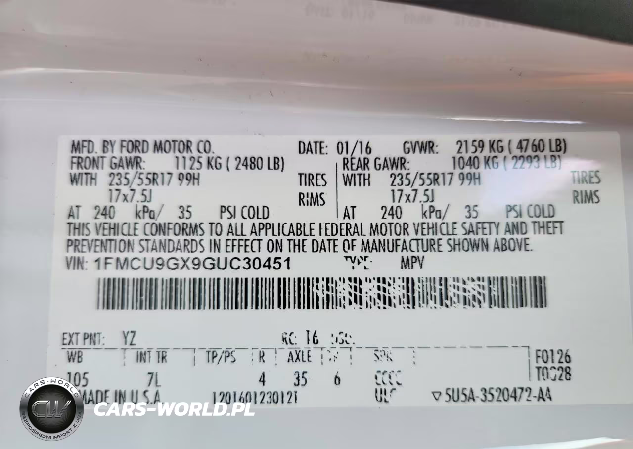 2016 Ford Escape Se VIN:1FMCU9GX9GUC30451 - 14