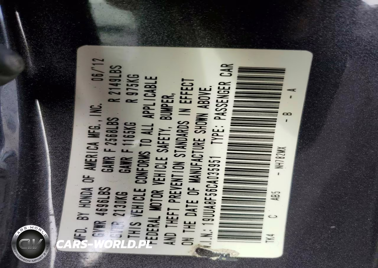 2012 Acura Tl VIN:19UUA8F56CA035951 - 12