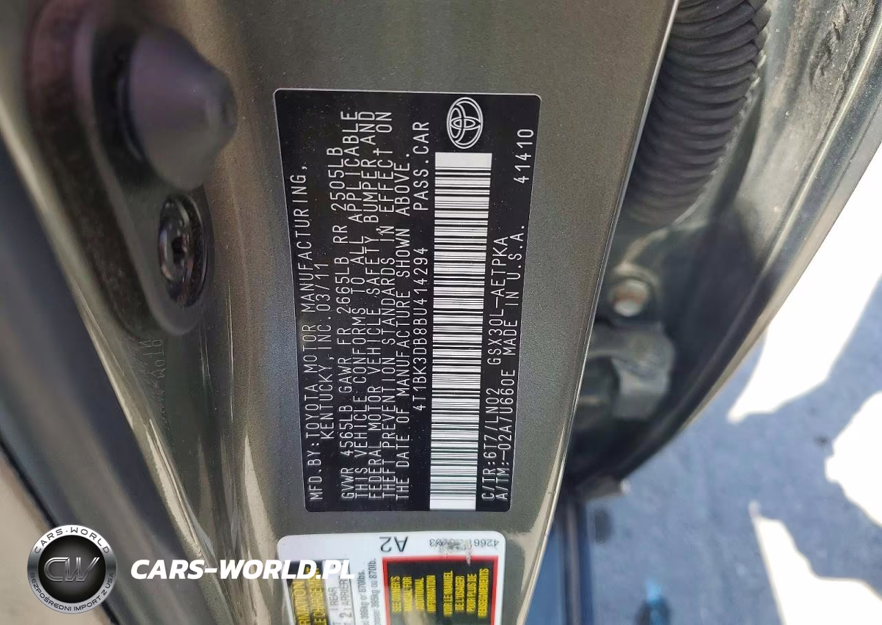 2011 Toyota Avalon Limited VIN:4T1BK3DB8BU414294 - 12