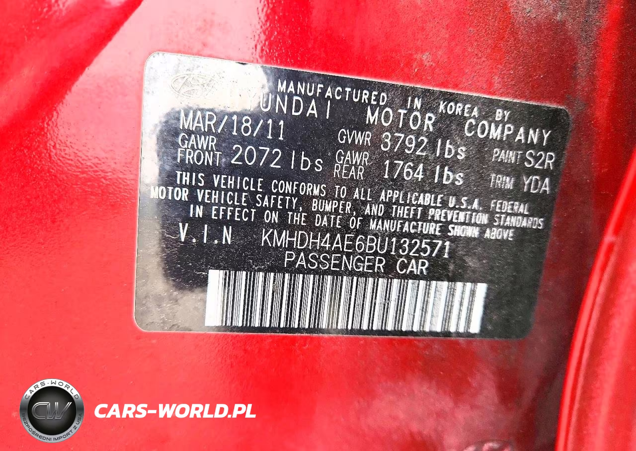 2011 Hyundai Elantra Gls VIN:KMHDH4AE6BU132571 - 12