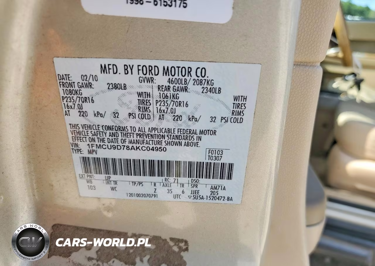 2010 Ford Escape Xlt VIN:1FMCU9D78AKC04950 - 13