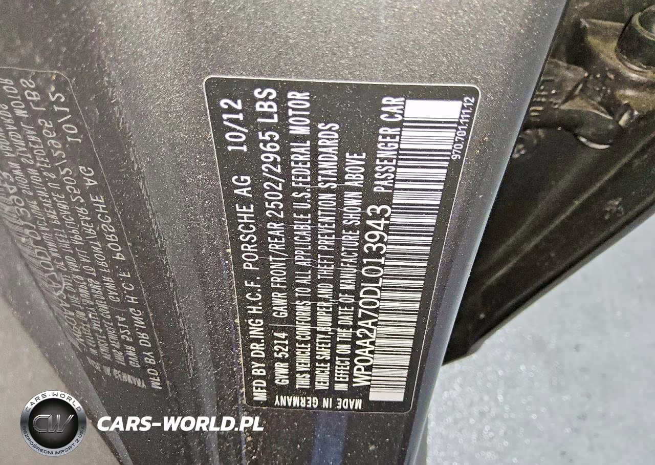 2013 Porsche Panamera 2 VIN:WP0AA2A70DL013943 - 12