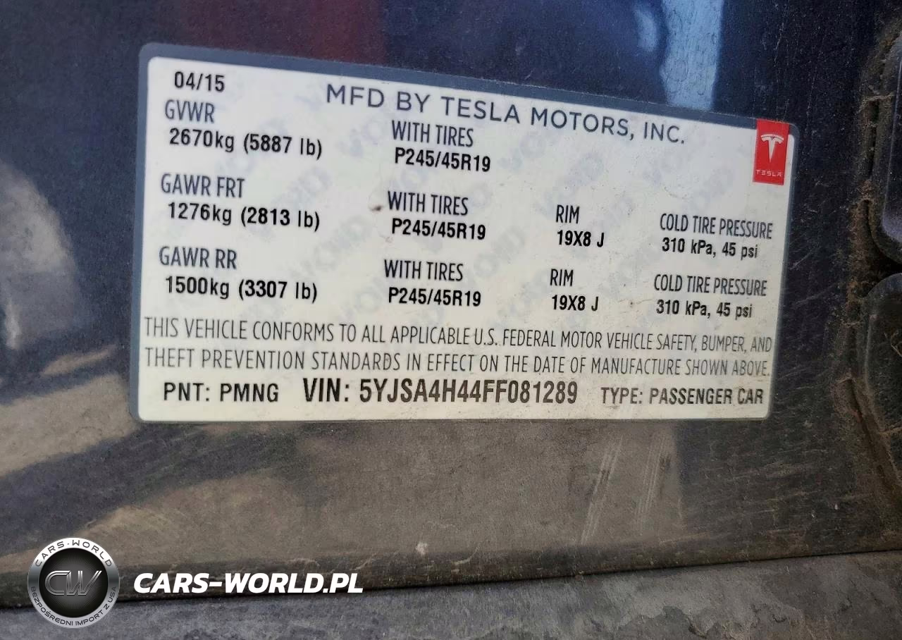 2015 Tesla Model S P85D VIN:5YJSA4H44FF081289 - 12