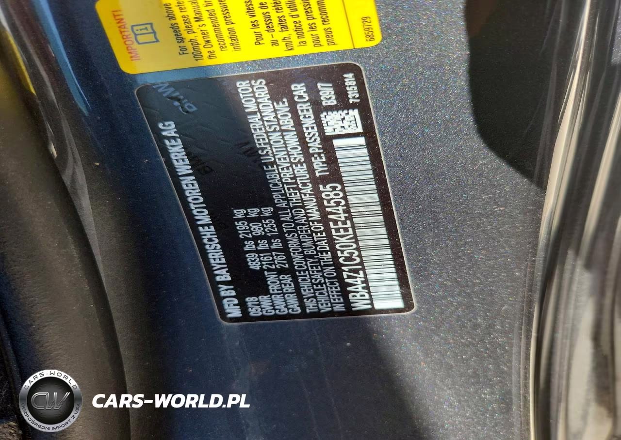2019 BMW 430I VIN:WBA4Z1C50KEE44585 - 12