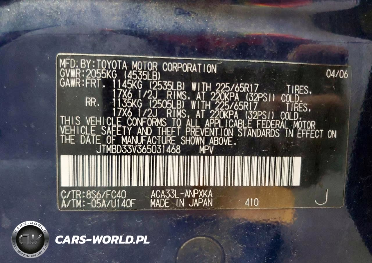2006 Toyota Rav4 Base VIN:JTMBD33V365031468 - 13