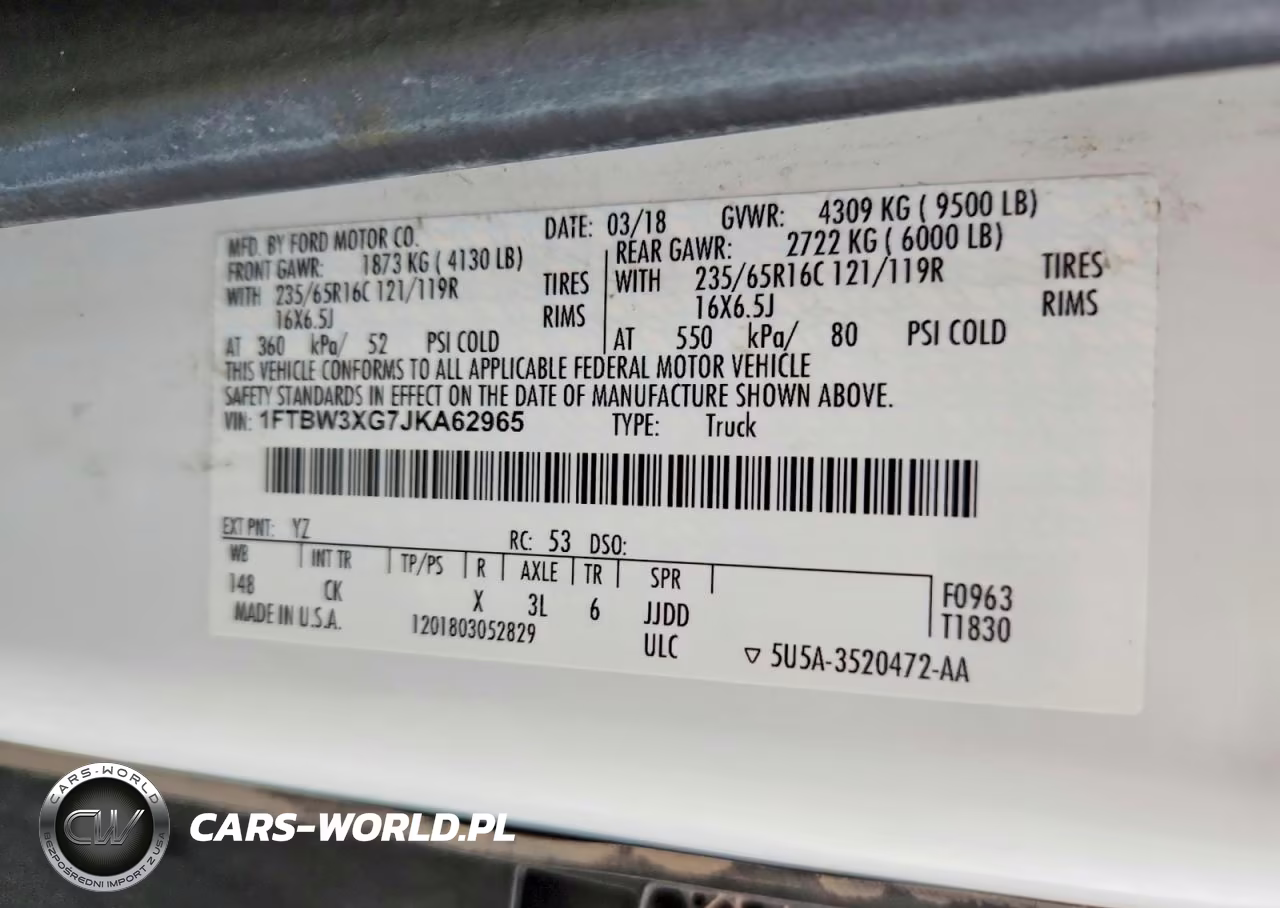 2018 Ford Trans 350 VIN:1FTBW3XG7JKA62965 - 12