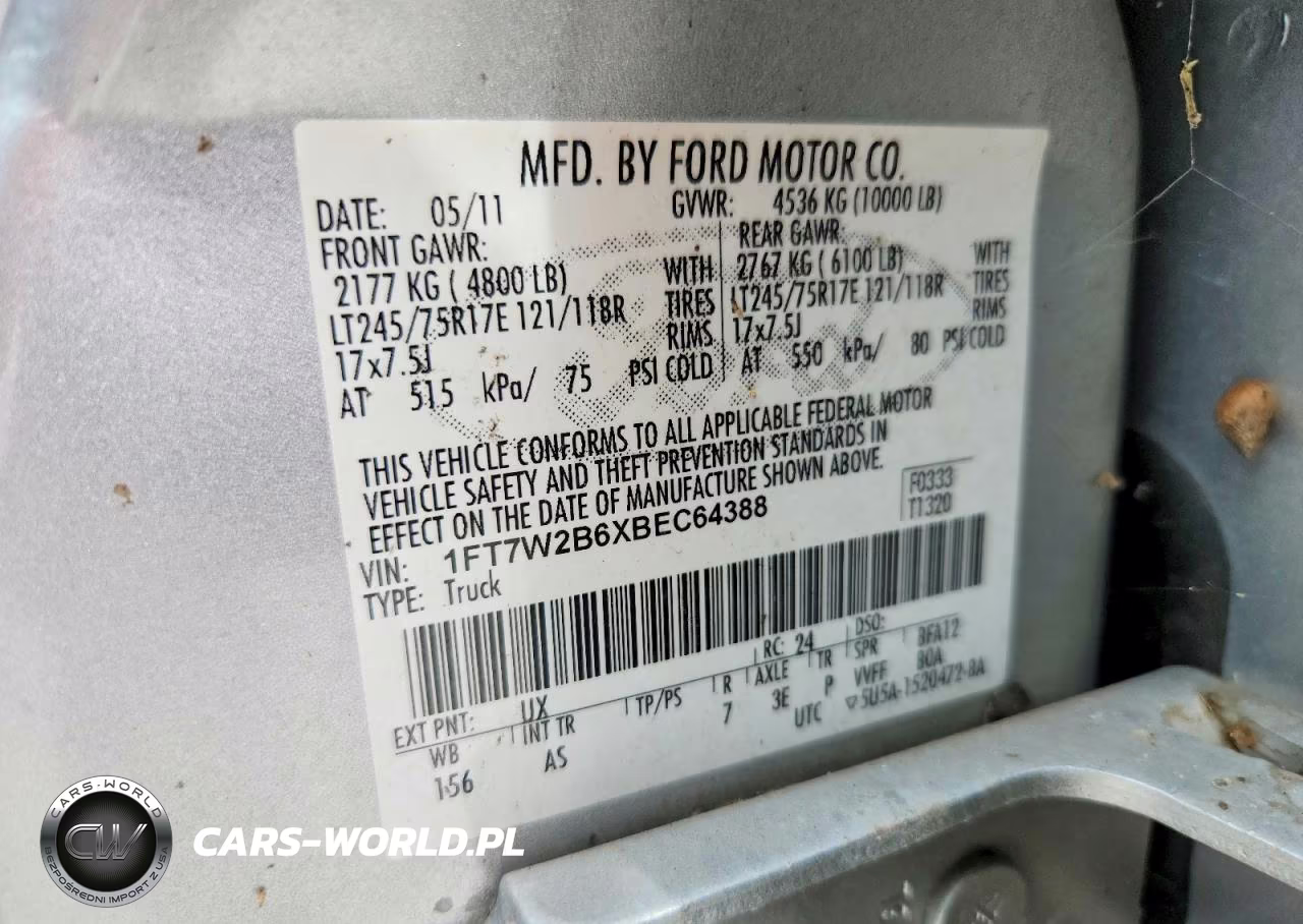 2011 Ford F250 Super Duty VIN:1FT7W2B6XBEC64388 - 12