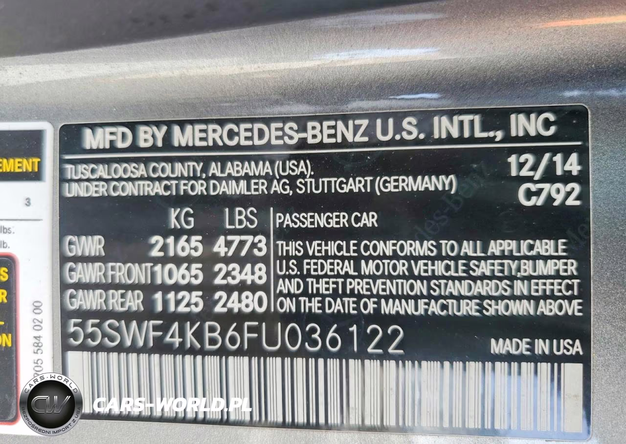 2015 Mercedes-Benz C 300 4Matic VIN:55SWF4KB6FU036122 - 12