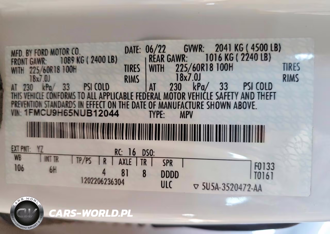 2022 Ford Escape Sel VIN:1FMCU9H65NUB12044 - 12