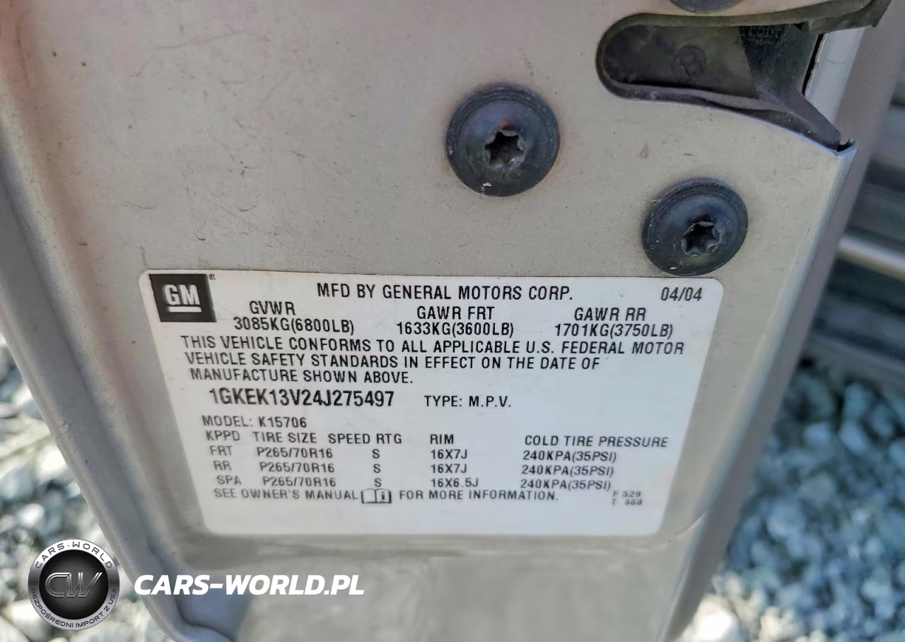 2004 GMC Yukon VIN:1GKEK13V24J275497 - 13