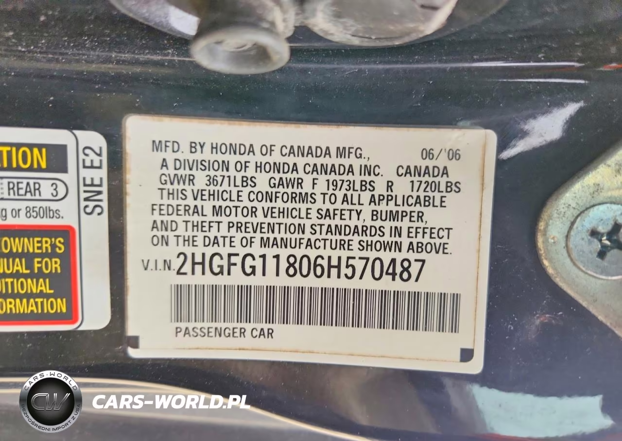2006 Honda Civic Ex VIN:2HGFG11806H570487 - 12