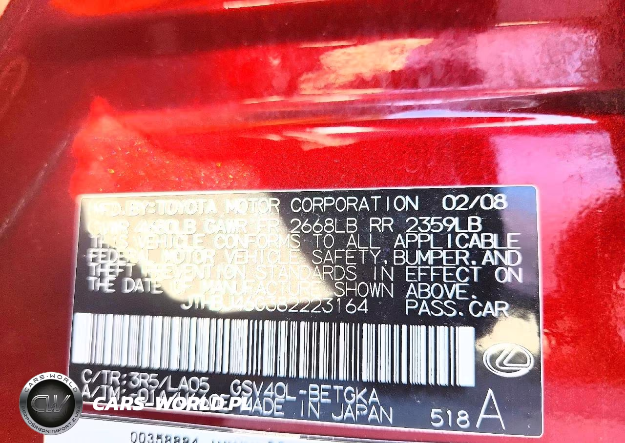 2008 Lexus Es 350 VIN:JTHBJ46G382223164 - 12
