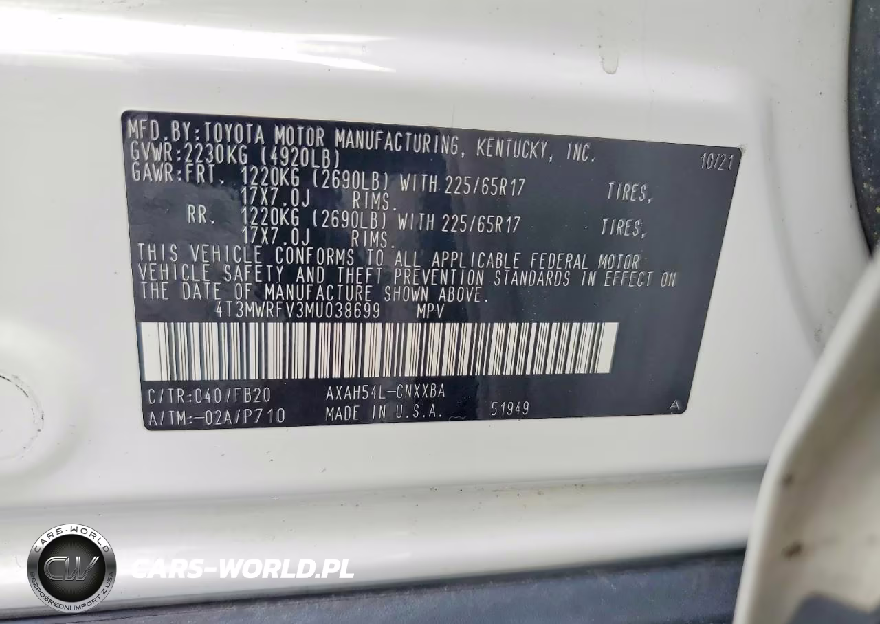 2021 Toyota Rav4 Le VIN:4T3MWRFV3MU038699 - 13