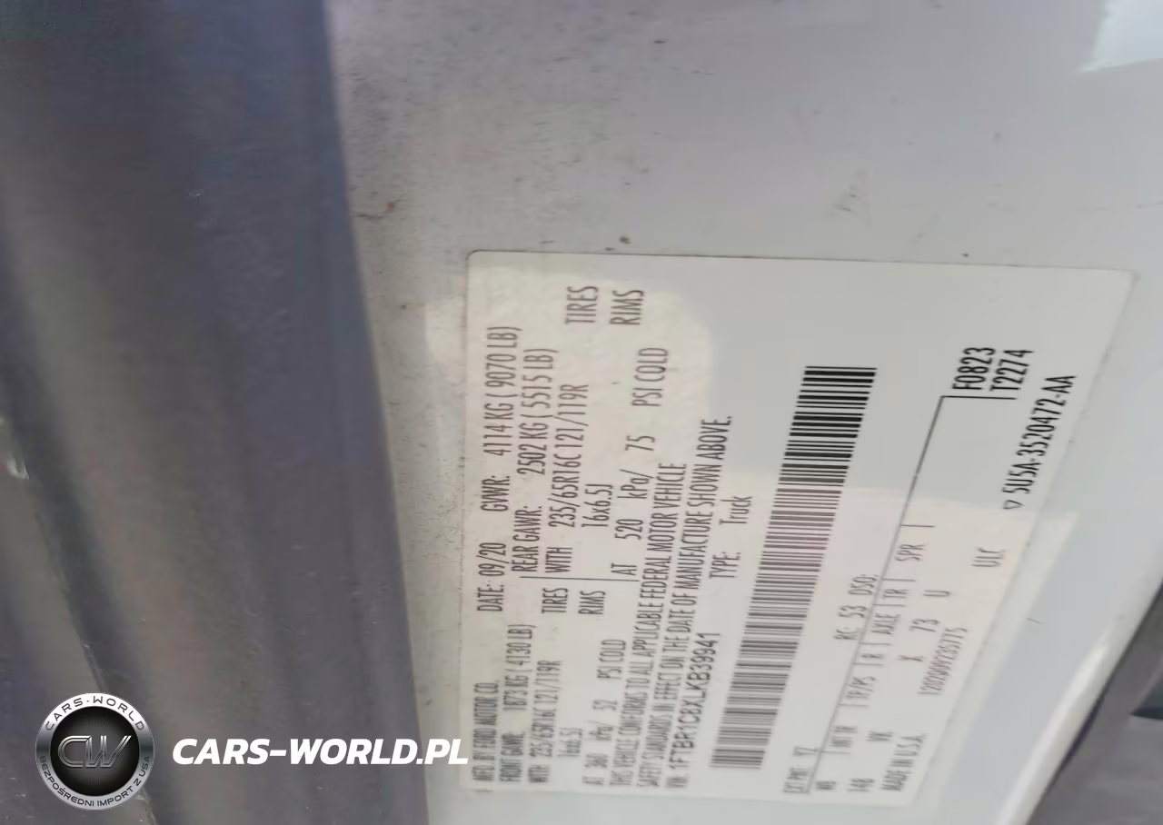 2020 Ford Transit T-250 VIN:1FTBR1C8XLKB39941 - 12