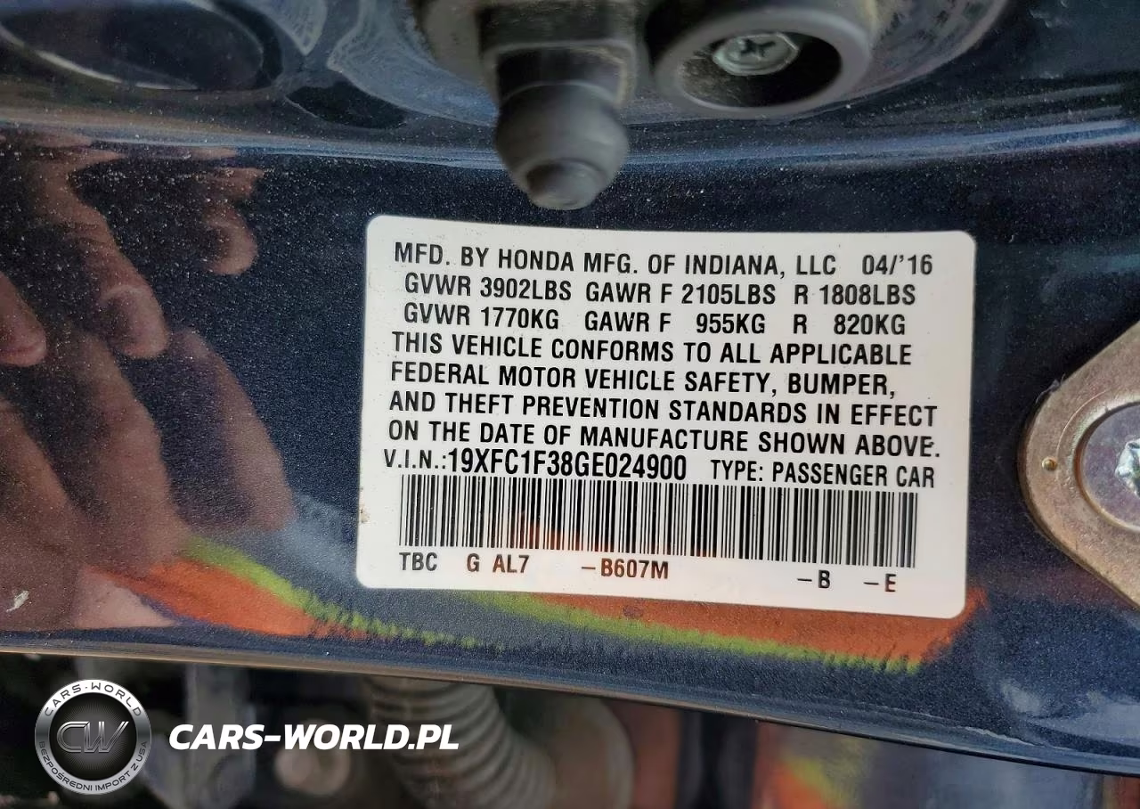 2016 Honda Civic Ex VIN:19XFC1F38GE024900 - 13