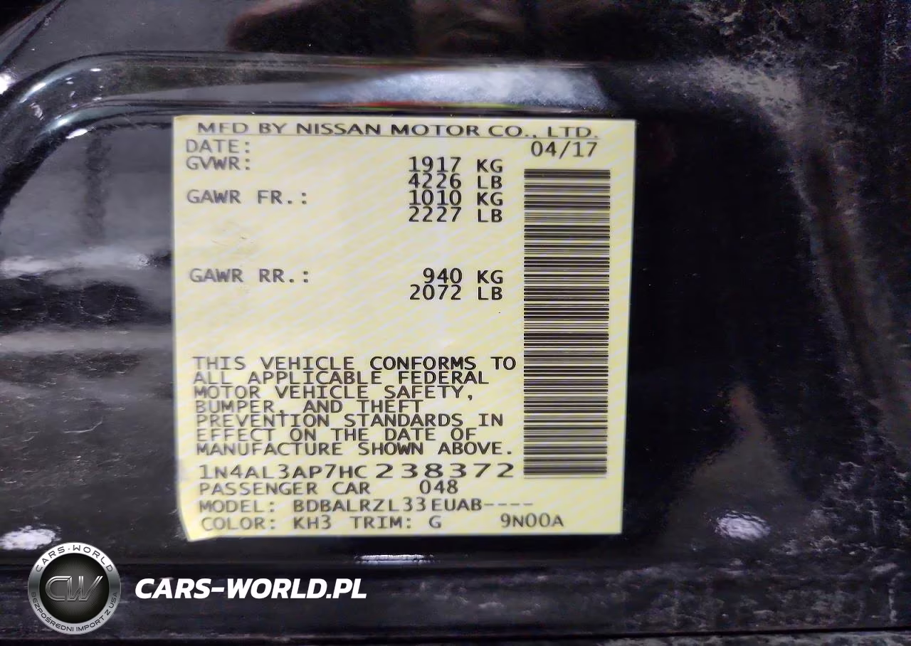 2017 Nissan Altima 2.5 Sl VIN:1N4AL3AP7HC238372 - 12