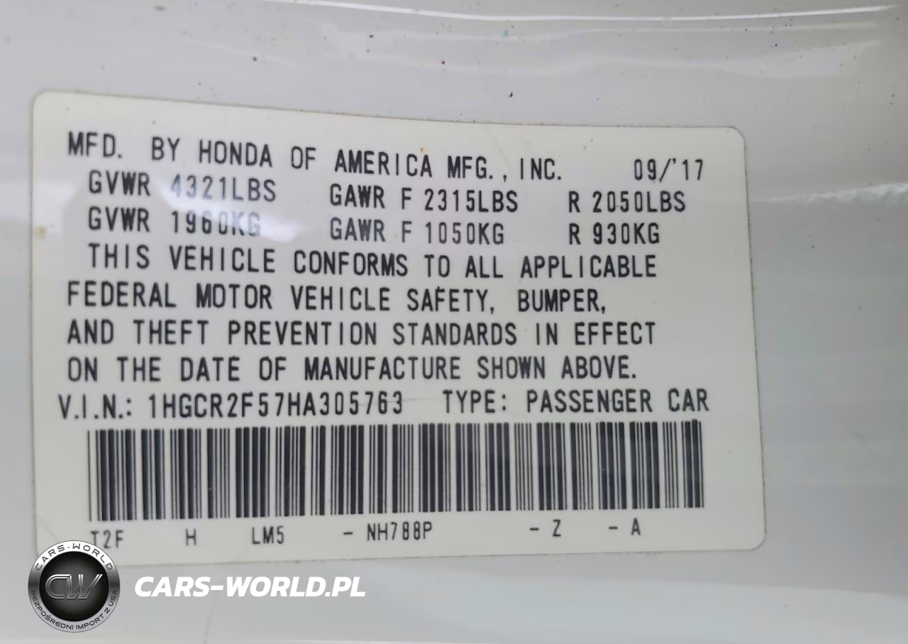 2017 Honda Accord Sport VIN:1HGCR2F57HA305763 - 12