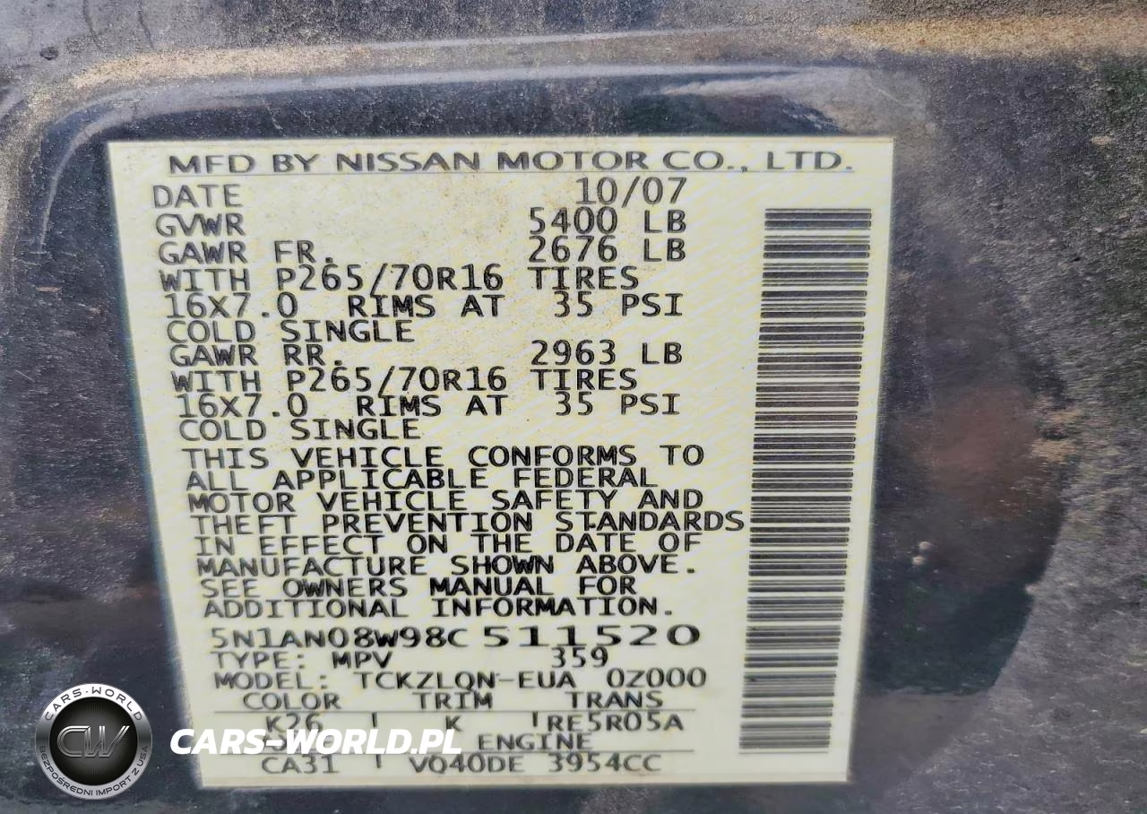 2008 Nissan Xterra X VIN:5N1AN08W98C511520 - 14