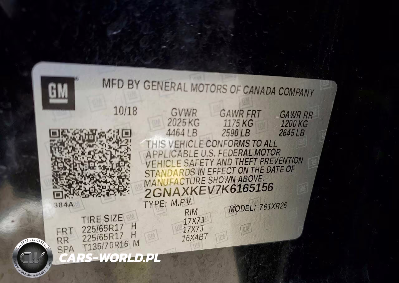 2019 Chevrolet Equinox Lt VIN:2GNAXKEV7K6165156 - 13