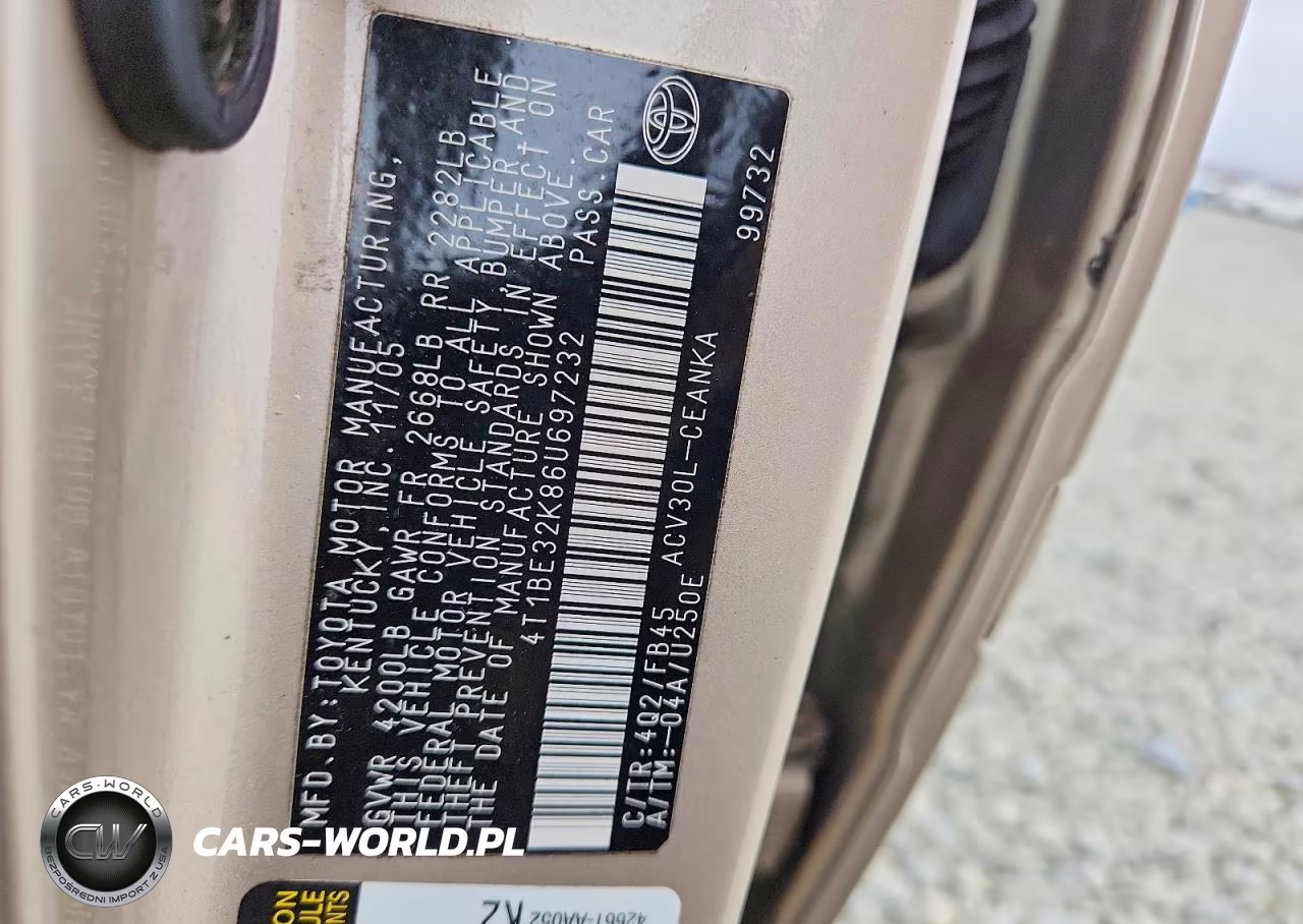 2006 Toyota Camry Le VIN:4T1BE32K86U697232 - 12